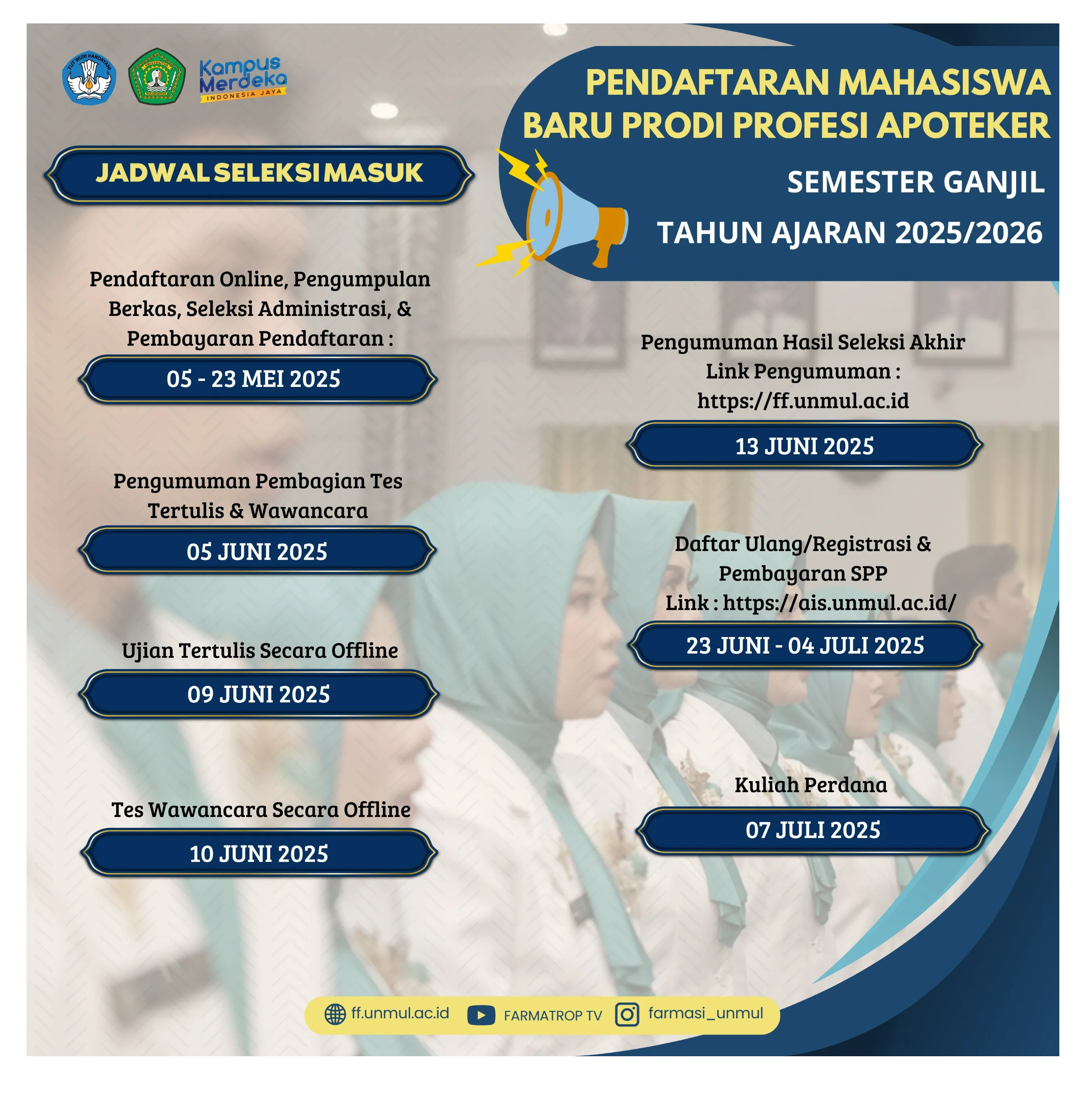 PENDAFTARAN CALON MAHASISWA BARU PROGRAM STUDI PROFESI APOTEKER ...